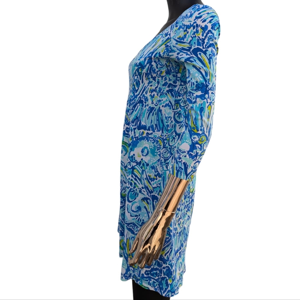 ⭐ Lilly Pulitzer Wave Women's Erin Dress, Blue Crush After Party - Picture 4 of 9